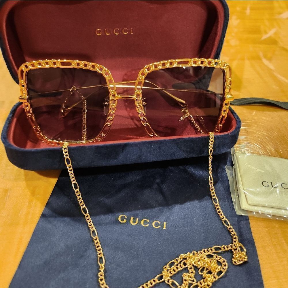Gucci Gold Sunglasses - Picture 6 of 7